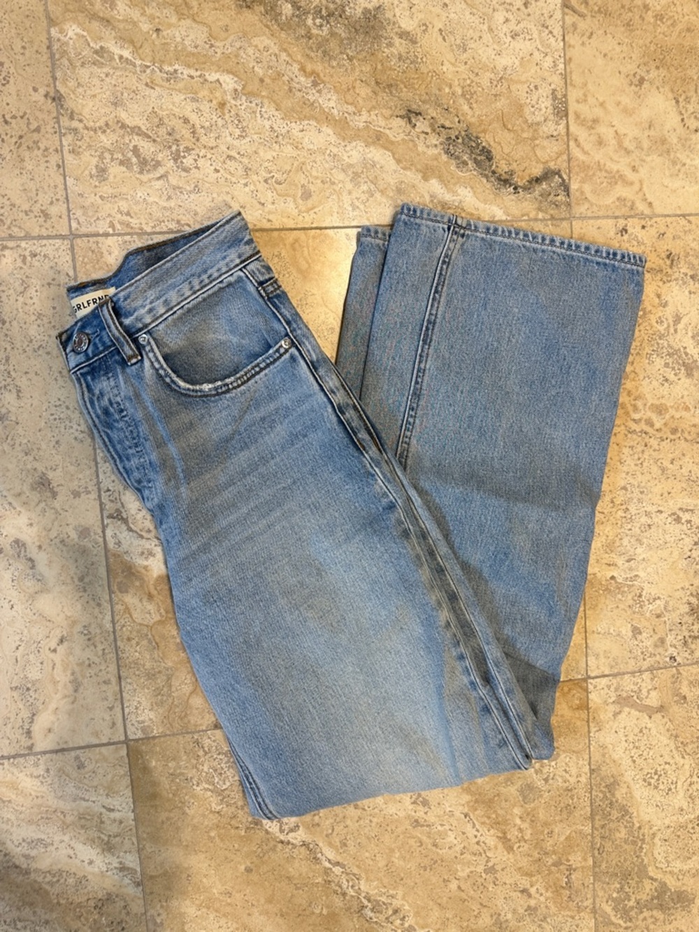 GRLFRND Women's Light Blue Straight Leg Jeans